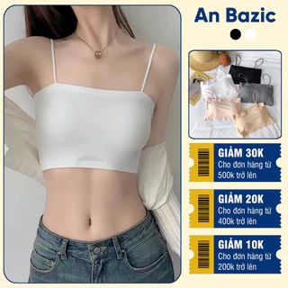 Áo bra 2 dây nữ có mút ngực dáng ôm body quyến rũ , không gọng màu trơn chất cotton co dãn 4 chiều