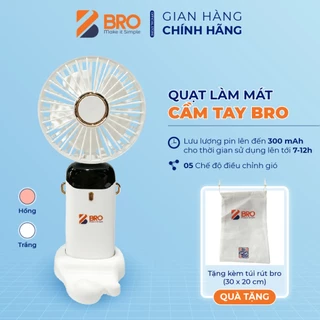 Quạt Mini Cầm Tay BRO 5 Cấp Độ Gió Pin Khủng 10.000mAh Sử Dụng Liên Tục 12h Màn Hình LED Hiển Thị %