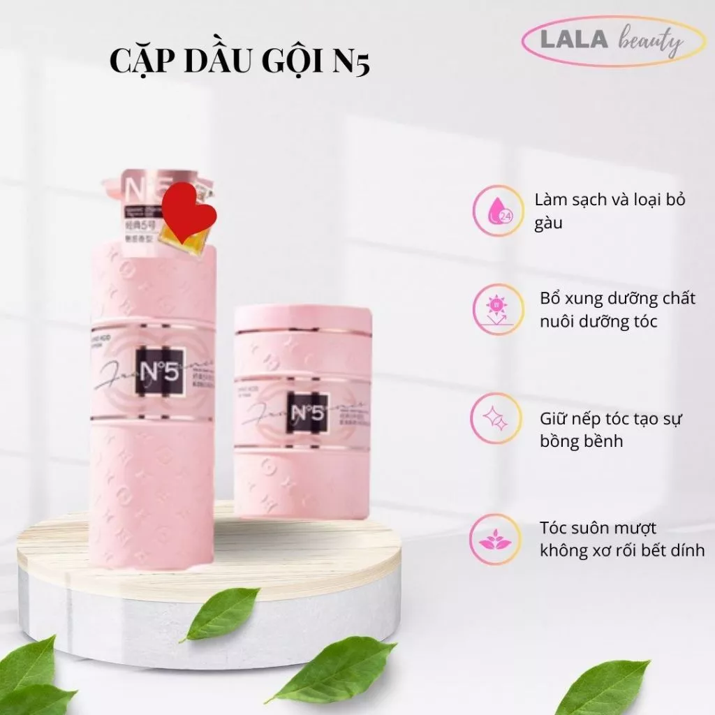 Cặp Dầu Gội - Dầu Xả Mềm Mượt Tóc, Phục Hồi Hư Tổn 800ml Hương Nước Hoa Thơm Lâu No5