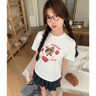 Baby tee thun phông cotton nữ local brand áo cổ tròn ôm body nữ mèo funny [A244]