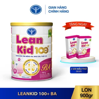 Lon sữa LeanKid 100+ BA 900g - Dinh dưỡng cho trẻ biếng ăn, nhẹ cân, thấp còi
