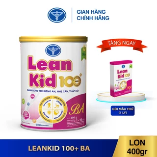 Lon sữa LeanKid 100+ BA 400g - Dinh dưỡng giúp tăng cân cho trẻ nhẹ cân, biếng ăn, thấp còi
