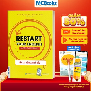 Sách - Restart your English - Restart Your English (Yêu Lại Tiếng Anh Từ đầu) - Mẫu Câu Giao Tiếp Thông Dụng - Kèm apps