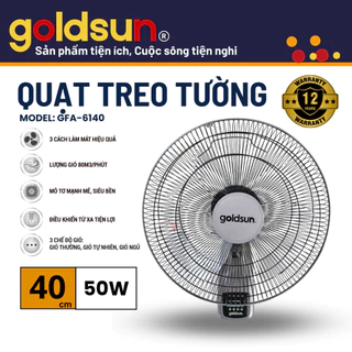 Quạt treo tường Goldsun GFA-6140 có điều khiển từ xa với 3 chế độ gió, hẹn giờ lên đến 8 tiếng BH12T