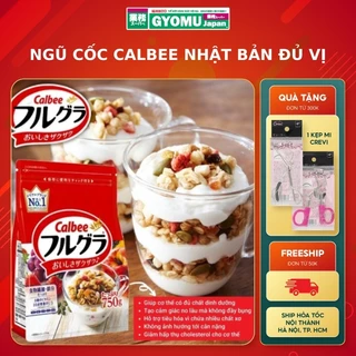 Ngũ cốc Calbee Ăn Kiêng Giảm Cân, Tăng Cân mix sữa chua, hoa quả ăn sáng nội địa Nhật