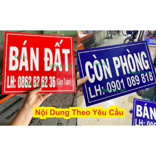 bảng còn phòng, bảng nhà bán, bảng đất bán vvv ALU nền xanh , chữ trắng