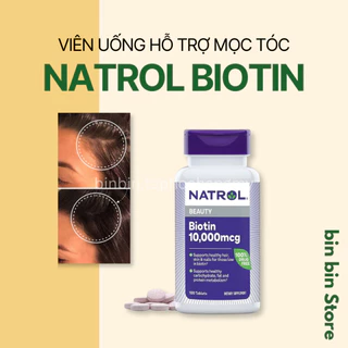 Viên Uống Hỗ Trợ Mọc Tóc Natrol Biotin 10000 Mcg 100 Viên Của Mỹ hỗ trợ tóc và móng - Mẫu mới - Date 2025