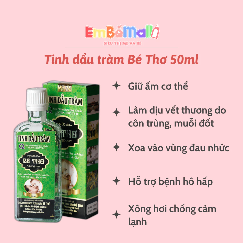 Tinh dầu tràm Bé Thơ 50ml - Màu Xanh