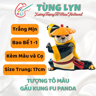 Tượng Tô Màu, Tô Tượng Kung Fu Panda, Size: 17cm - [KÈM MÀU VÀ CỌ] - Tượng Thạch Cao Trắng Decor