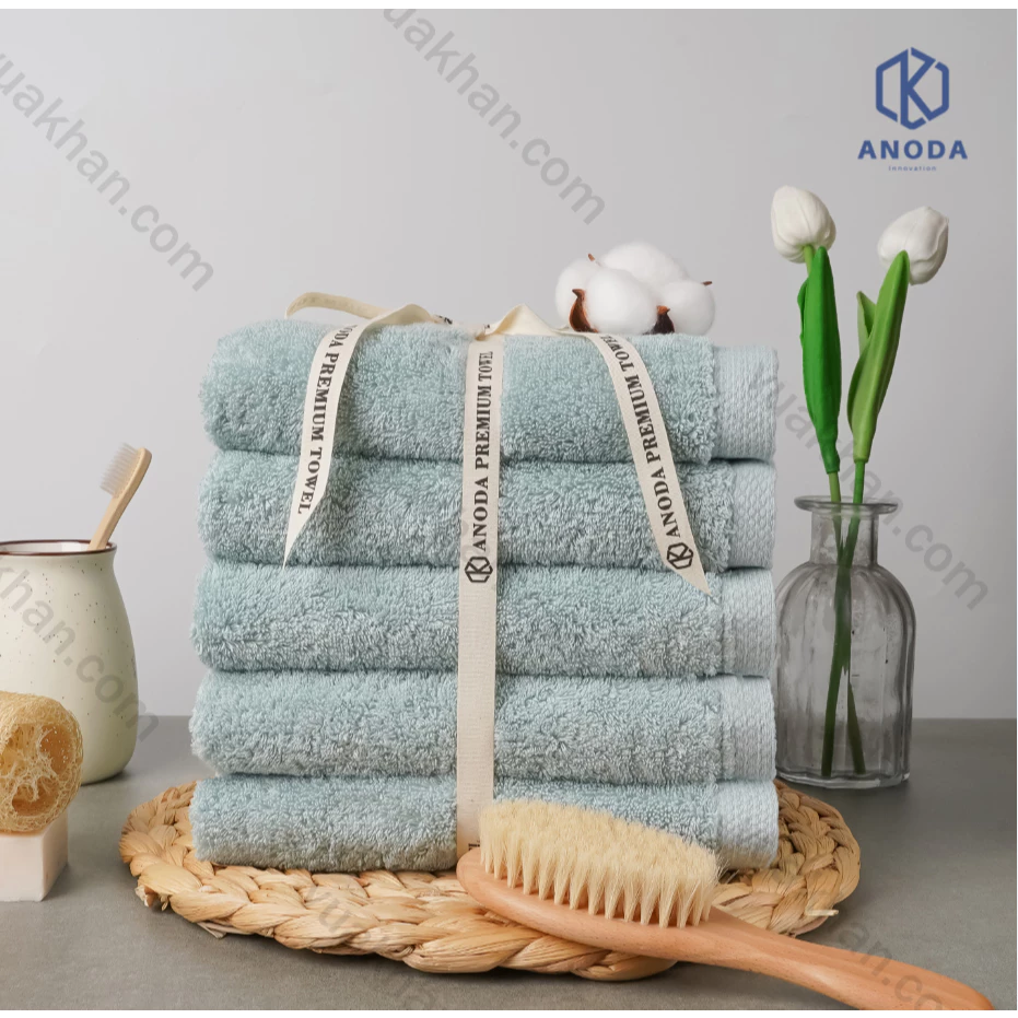 Khăn Tắm Xuất Hàn Set 3 Cái Khăn gội 40x80cm Màu Mint  100% Cotton cao cấp sợi chải kỹ