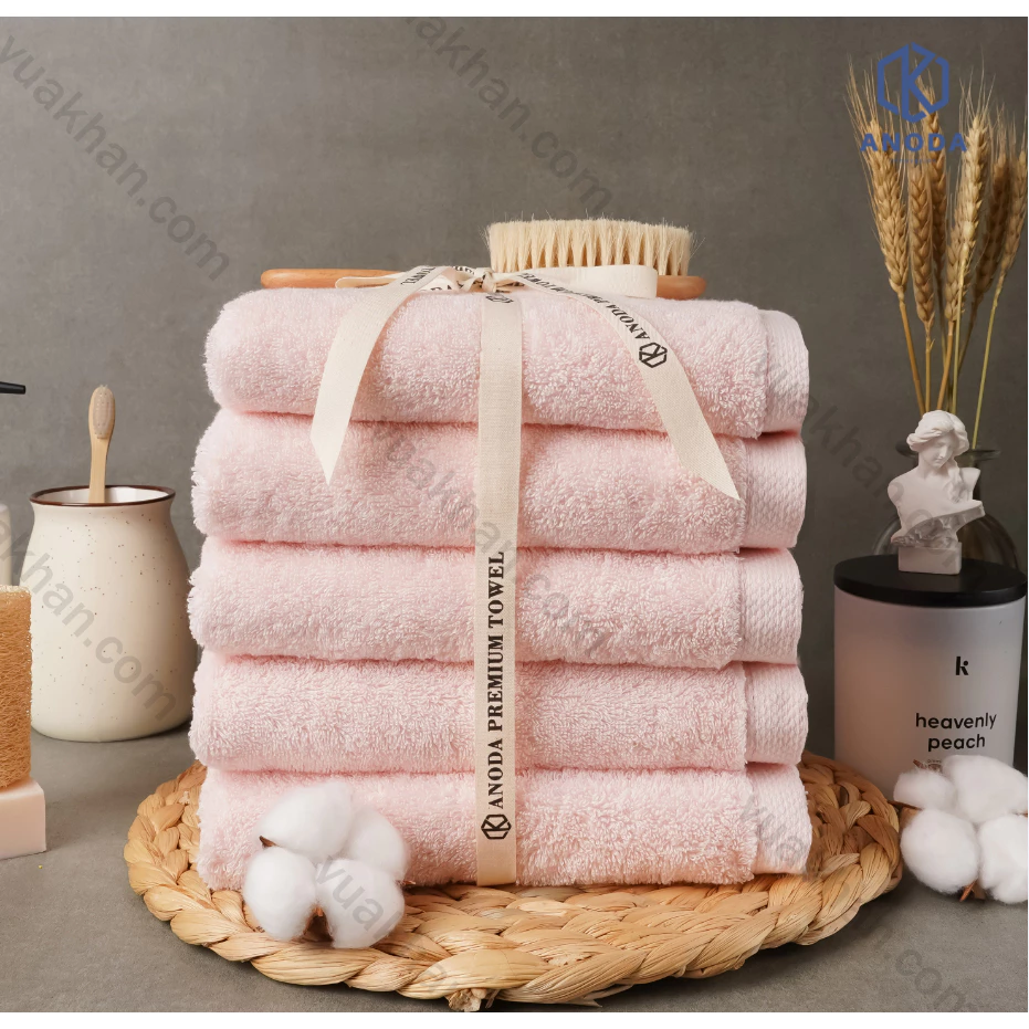 Khăn Tắm Xuất Hàn Set 3 Cái Khăn 40x80cm Trọng lượng 200gr 100% Cotton Cao Cấp Anoda Màu Light Pink