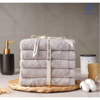 Khăn Tắm Xuất Hàn Set 3 Cái Khăn 40x80cm 100% Cotton Cao Cấp Anoda Màu Light gray