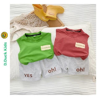 Bộ Ba Lỗ Bé Trai Yes,Oh Chất Cotton Co Giãn 4C D.DUCK_KIDS, Bộ Sát Nách Bé Trai _ Bé Gái Từ 8-27kg.