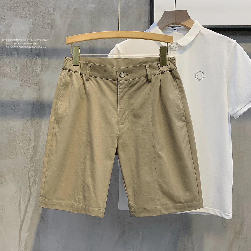 Quần short kaki nam ECOLLECT mỏng nhẹ thoải mái phom trên gối phong cách hợp thời trang đi biển, đi chơi - QS16