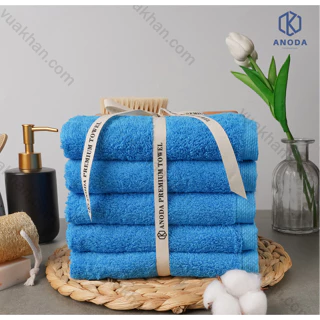 Khăn Tắm Xuất Hàn Set 3 Cái Khăn 40x80cm 100% Cotton Cao Cấp Anoda Màu Clean Blue