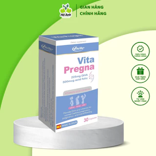 Viên Uống Bổ Bầu VITA PREGNA - Bổ Sung DHA, Vitamin & Khoáng Chất Đầy Đủ Cho Mẹ Bầu (Hộp 30 Viên)