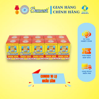 [Combo 10 lọ] Yến sào Khánh Hòa Sanest Nhân Sâm - Lọ 70ml