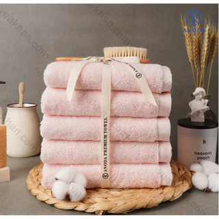 Khăn Xuất Hàn Khăn gội 40x80cm Trọng lượng 200g 100% Cotton Cao Cấp Sợi chải kỹ Anoda màu Light Pink