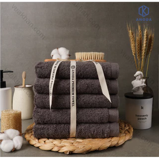 Khăn Xuất Hàn Khăn gội 40x80cm Màu Gray 100% Cotton Cao cấp Anoda