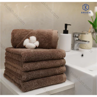 Khăn Tắm Xuất Hàn Set 5 Cái Khăn gội 40x80cm Trọng lượng 200gr 100% Cotton Cao Cấp Anoda Màu Brown