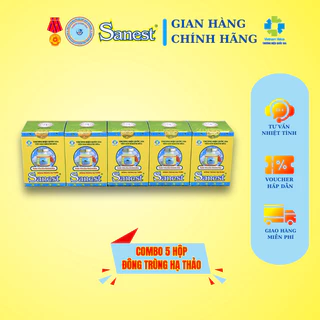 [Combo 5 lọ] Nước Yến sào Khánh Hòa Sanest Đông Trùng Hạ Thảo - Lọ 70ml.