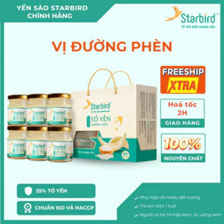 [Lốc 6 hủ] Yến chưng sẵn Khánh Hoà - Chưng Đường Phèn từ Yến sào Starbird (70ml)