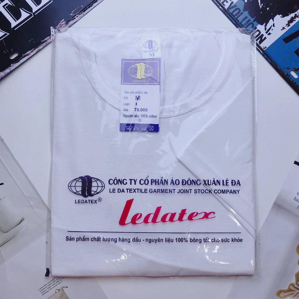 Sét 5 Áo Lót nam Cotton trắng trơn mặc lót trong sơ mi trung niên LEDATEX dệt kim đông xuân cao cấp