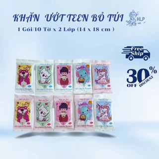 1 Gói Khăn Ướt Teen Bỏ Túi Mini 10 Tờ