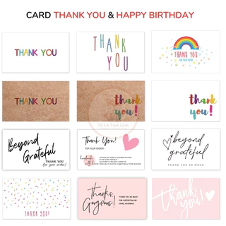 Set 30 card Thank you & Happy birthday dùng để gói hàng, gắn thiệp