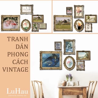 5 mẫu tranh dán tường bộ khung tranh phong cách cổ điển vintage bóc dán tiện lợi chất liệu in sắc nét giá xưởng