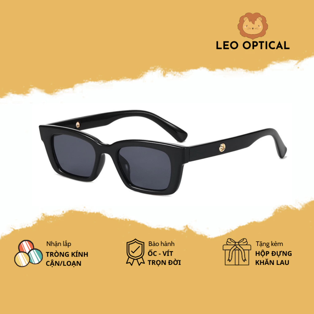 Kính mát mắt vuông nhỏ thời trang mùa hè LEO OPTICAL Jennie 1996