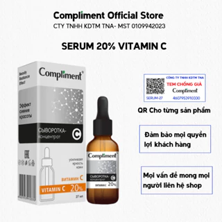 Serum Compliment 20% Vitamin C dưỡng trắng, đều màu, mờ thâm 27ml