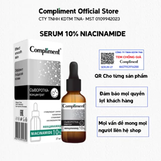 Serum Compliment 10% Niacinamide kiềm dầu, ngừa mụn, mờ thâm trên da 27ml