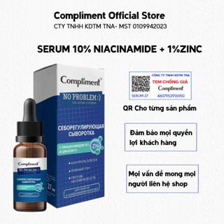 Serum Compliment 10%Niacinamide, 1% Zin C giảm mụn 27ml