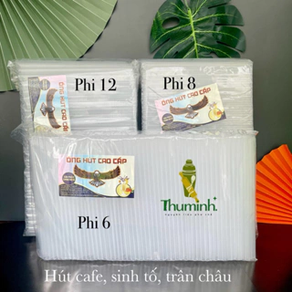 Ống Hút Trắng Trong Phi 6, 8, 12 Bịch 500g