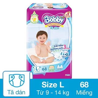 Tã dán Bobby S80/M76/L68/XL62/XXL56 Gạo Non mới- Lõi nén cotton-soft 3mm