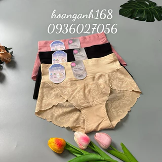 Quần Lót Nữ Cotton Cạp Cao Gen Bụng Phối Ren Mềm 2023