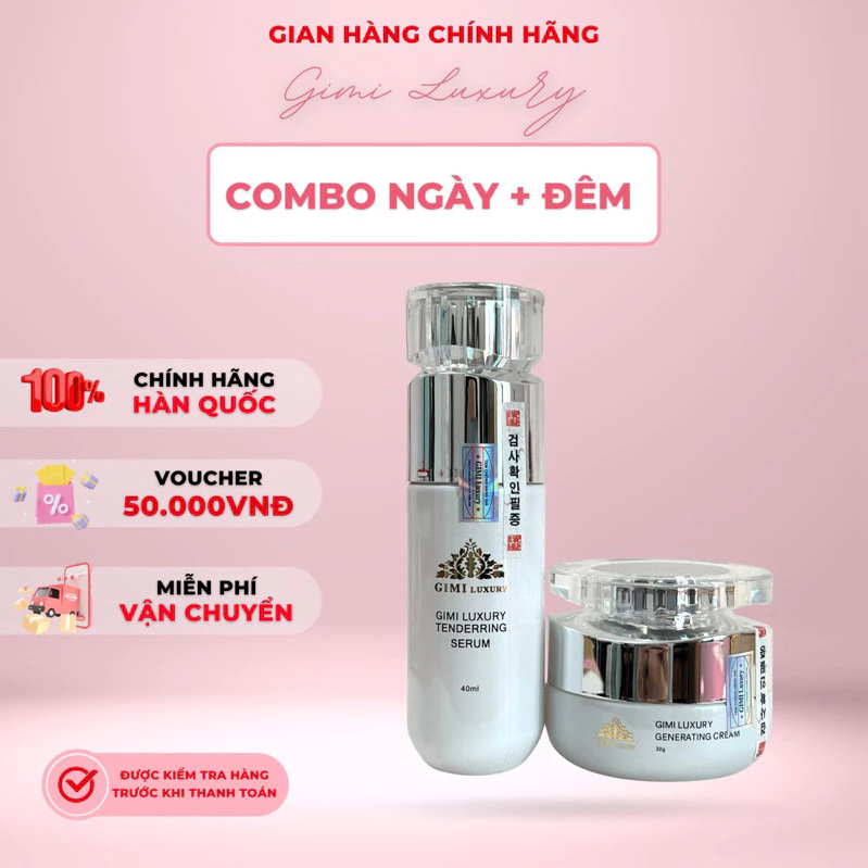 {Chính Hãng 100%} ComBo Ngày + Đêm GiMi Luxury Hàn Quốc,dưỡng trắng, phục hồi, Sản Phẩm Chính Hãng