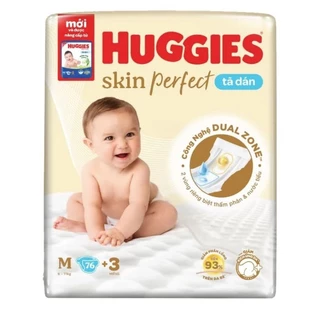 Tã dán Huggies Skin Perfect size S80+2,M76+3 (mẫu mới nhất)