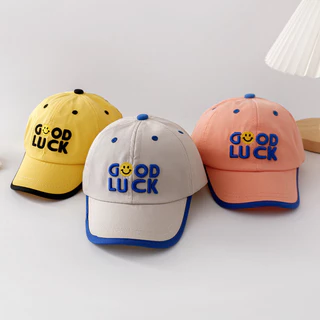 Mũ lưỡi trai vành ngắn thêu chữ good luck cho bé 1-4 tuổi M14 Sociu shop