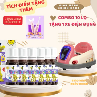 [TẶNG XE ĐIỆN ĐỤNG] Combo 10 lọ LineaBon D3K2 Vitamin D3K2 tinh khiết hỗ trợ hấp thu canxi dạng nhỏ giọt tiện lợi 10ml