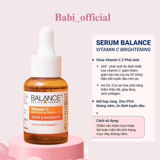 Tinh Chất Mờ Thâm, Dưỡng Trắng Da Balance Active Formula Vitamin C Brightening Serum 30ml