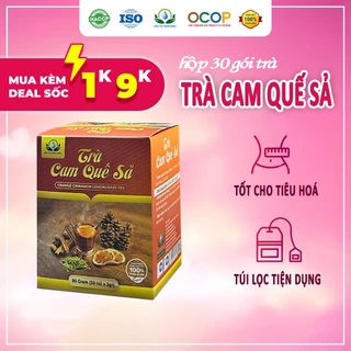 Trà Cam Quế Sả Mix Hộp 30 Gói Túi Lọc Của Siêu Thị Thiên Nhiên Tốt Tiêu Hoá, Giữ Ấm Cơ Thể