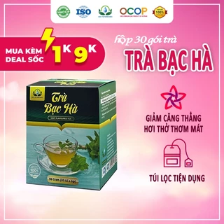 Trà Lá Bạc Hà Hộp 30 Túi Lọc Của Siêu Thị Thiên Nhiên Giúp Hơi Thở The Mát, Tỉnh Táo