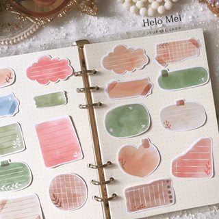 Bộ 40 hình dán mẫu giấy ghi chú, giấy note trang trí sổ, diy, bulletjournal, scrapbook