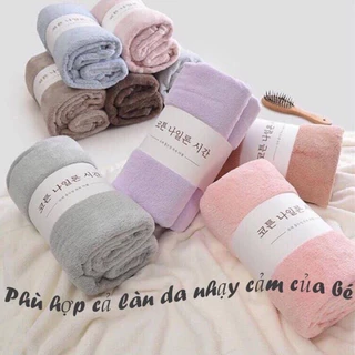 Khăn tắm cotton, khăn tắm hàn quốc 100% cotton size lớn 70x140cm - Siêu mềm mịn, siêu bền