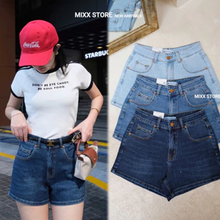 [ Ảnh độc quyền Mixx Store ] Quần short jean nữ lưng cao Z a ra chất co giãn phom suông trẻ trung thoải mái