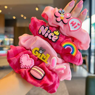 Set 4 Dây Buộc Tóc Scrunchies Nhiều Hình Dễ Thương  Buộc Tóc Vải Cho Mẹ Và Bé Giao Ngẫu Nhiên