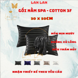 Gối nằm spa Lan Lan - Gối vuông KT 30*45cm chất liệu cotton 3F mềm mịn mướt, không xù lông, siêu thấm hút