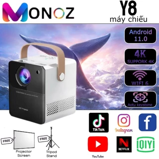 [BÁN HÀNG FLASH] Máy chiếu Android LENS Y8 PRO Mini 6500 Lumens HD 1080P 4K WiFi LED Projector.